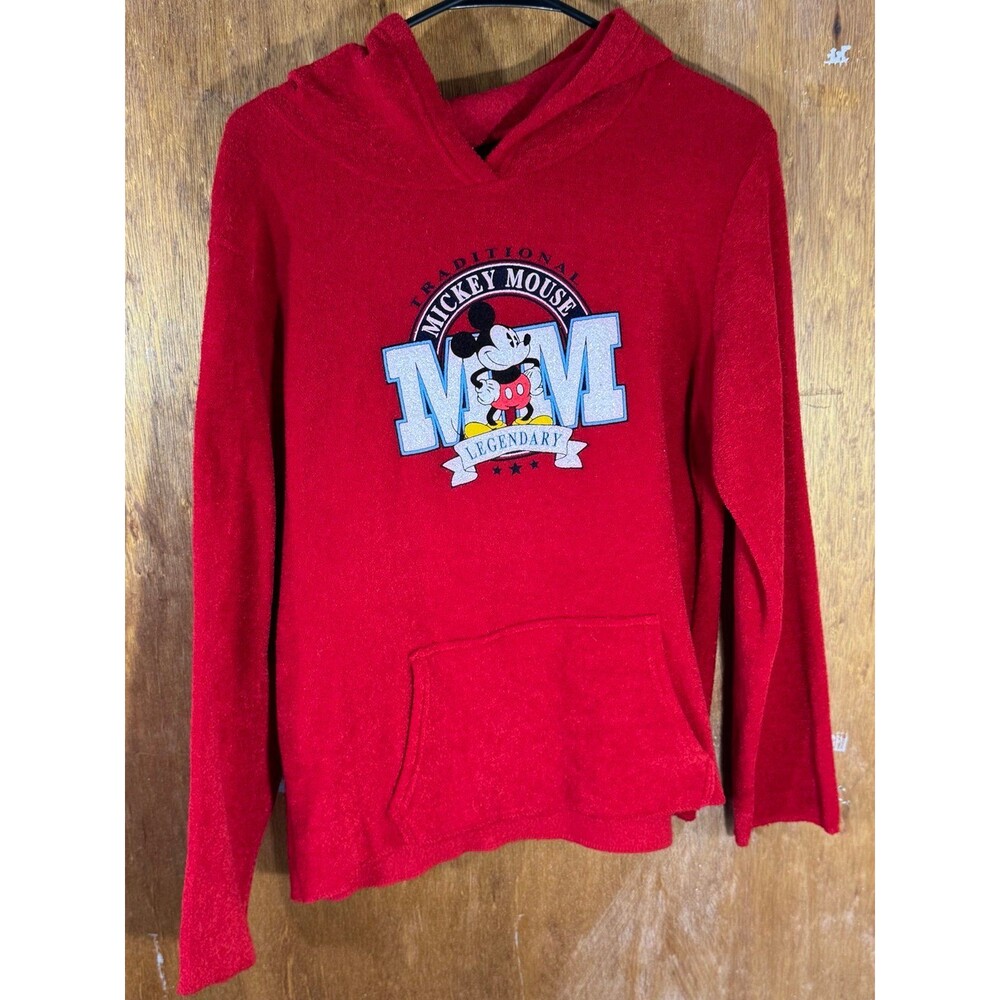 Vintage Stage 28 Mickey Mouse Mom Legendary‎ Hoodie Sweater Sweatshirt XL Red